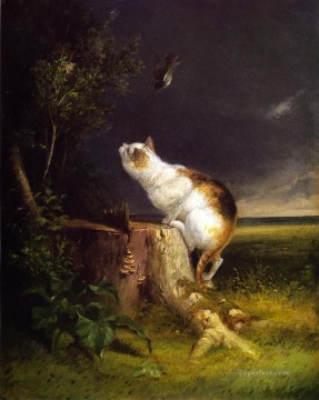 バードウォッチャー ウィリアム・ホルブルック ひげ猫 Oil Paintings